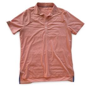 Striped Orange Performance Polo Shirt men’s L‎ NWOT